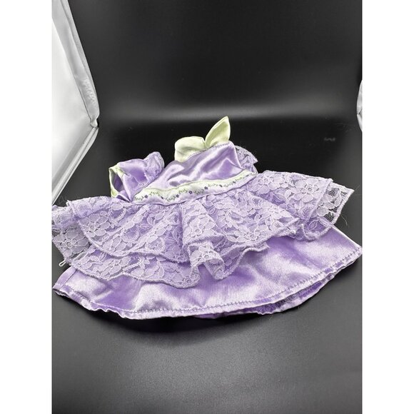 Cabbage Patch Kids Dolls Dress For 14” 16” Purple Satin Lace Coleco Vtg - Picture 2 of 9